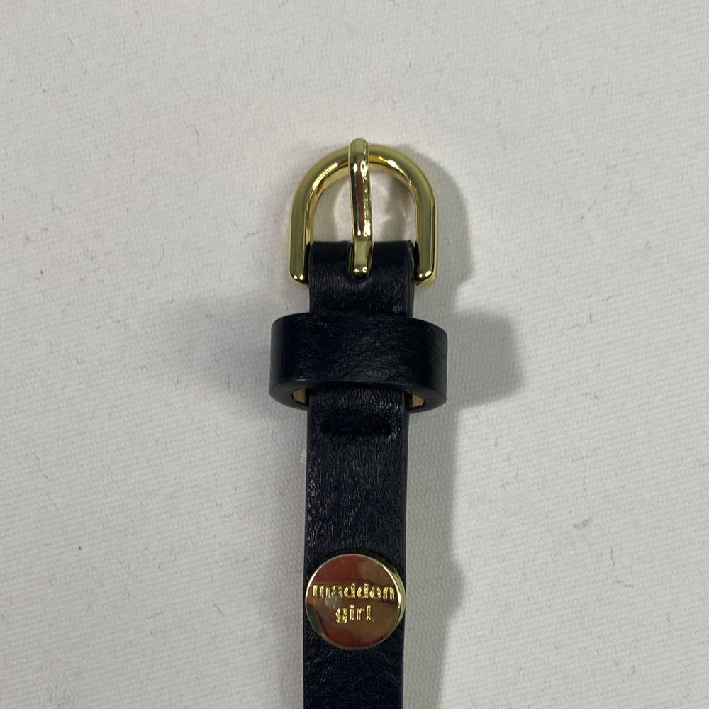 Madden Girl Black Belt with Gold Buckle